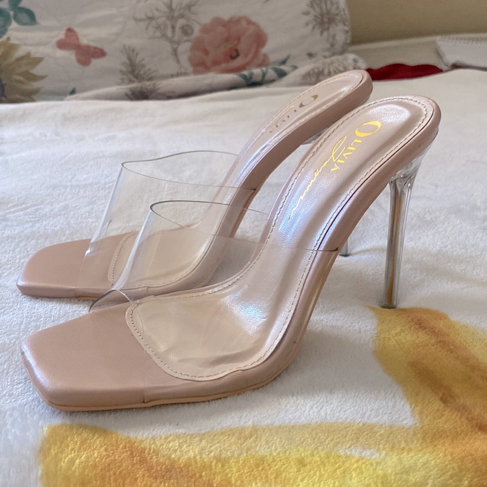 Nude Glass Heels